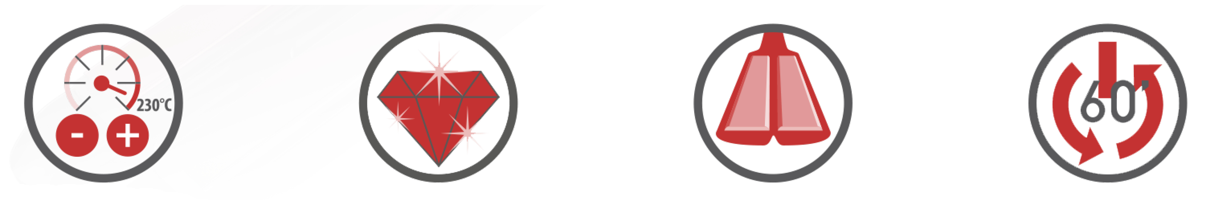TEXTOVÝ BANNER GAMA_žehlička na vlasy s quatro pictogramy